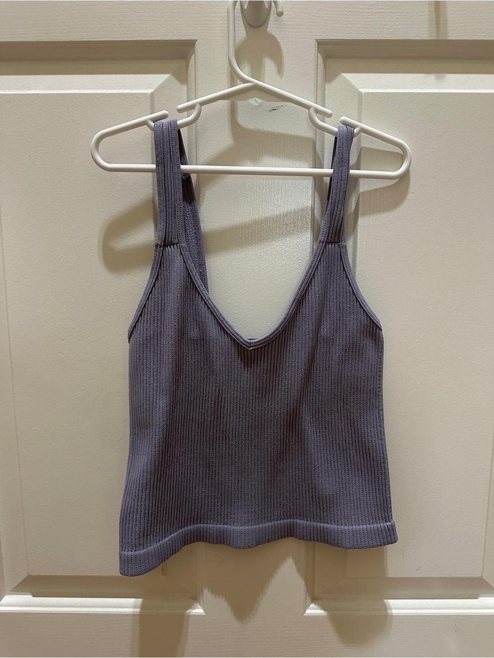 Ribbed Knit Tank Top in Dusty Lavender